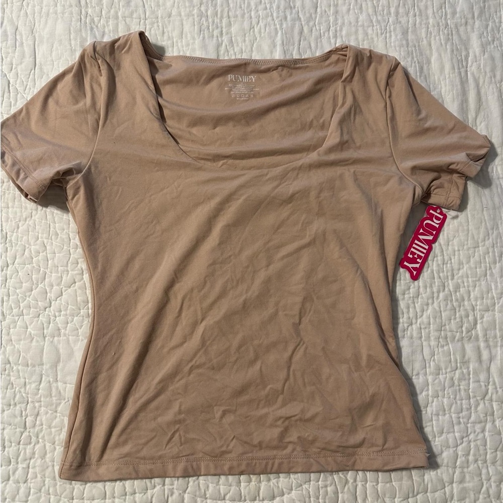 NWT Pumiey Trendy Tan Women's Top